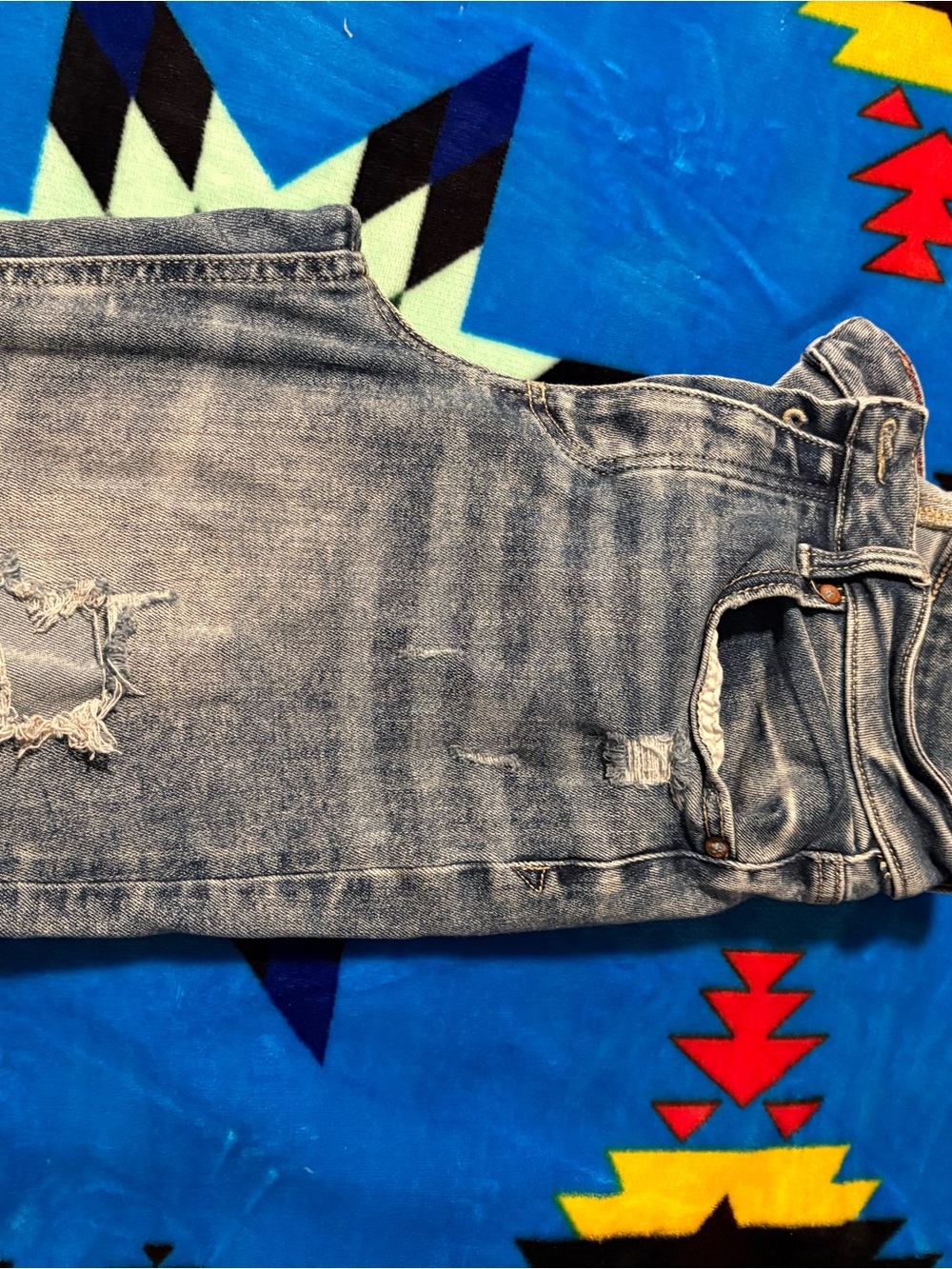 Maurice’s Slim Straight Light Blue Distressed Jeans